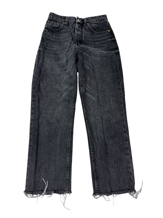 Denim - Zara Blackwash Size 26 Raw Hem Button Fly Jeans